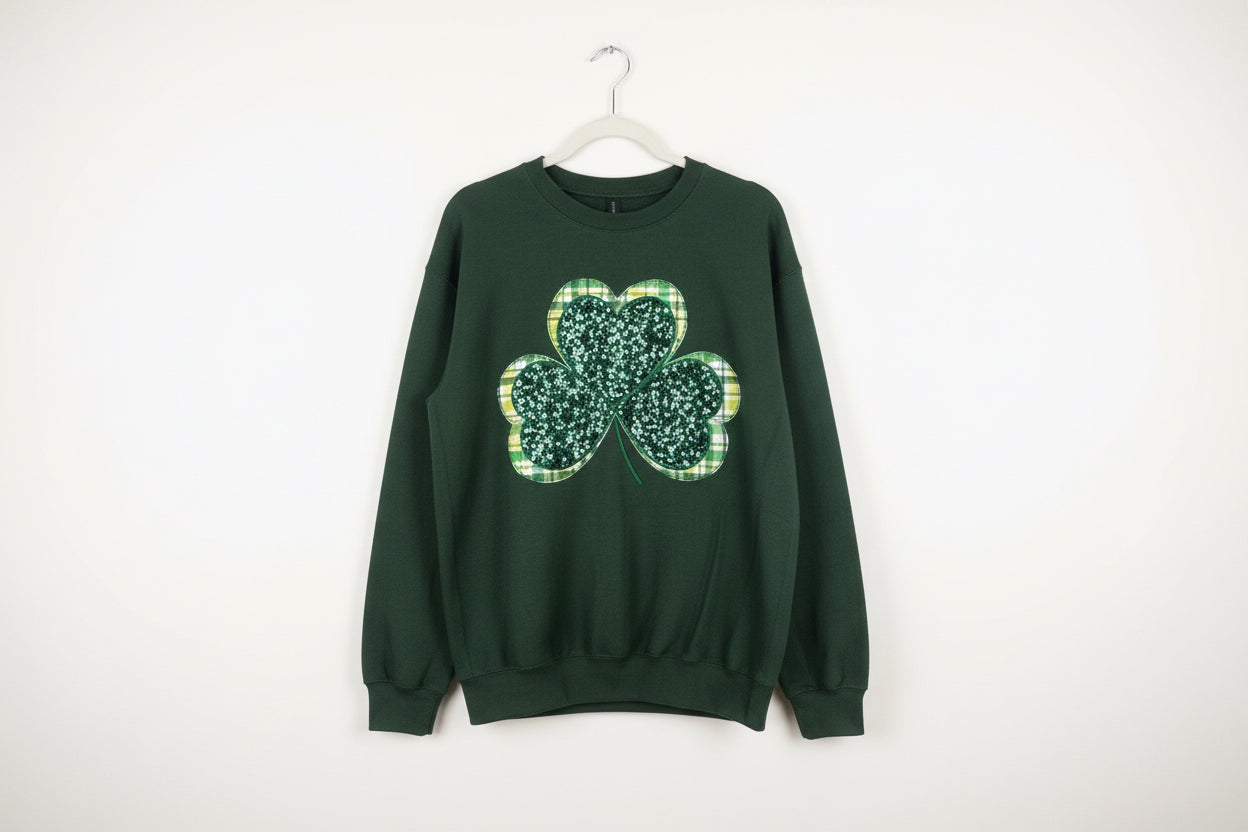 Plaid Shamrock Crewneck