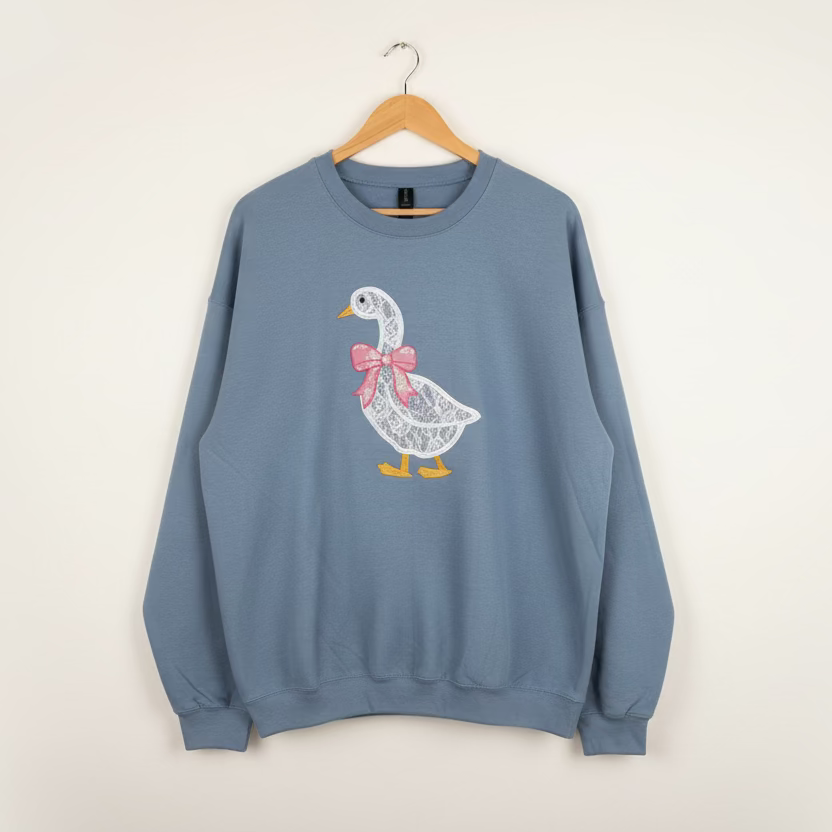 Spring Lace Goose Crewneck