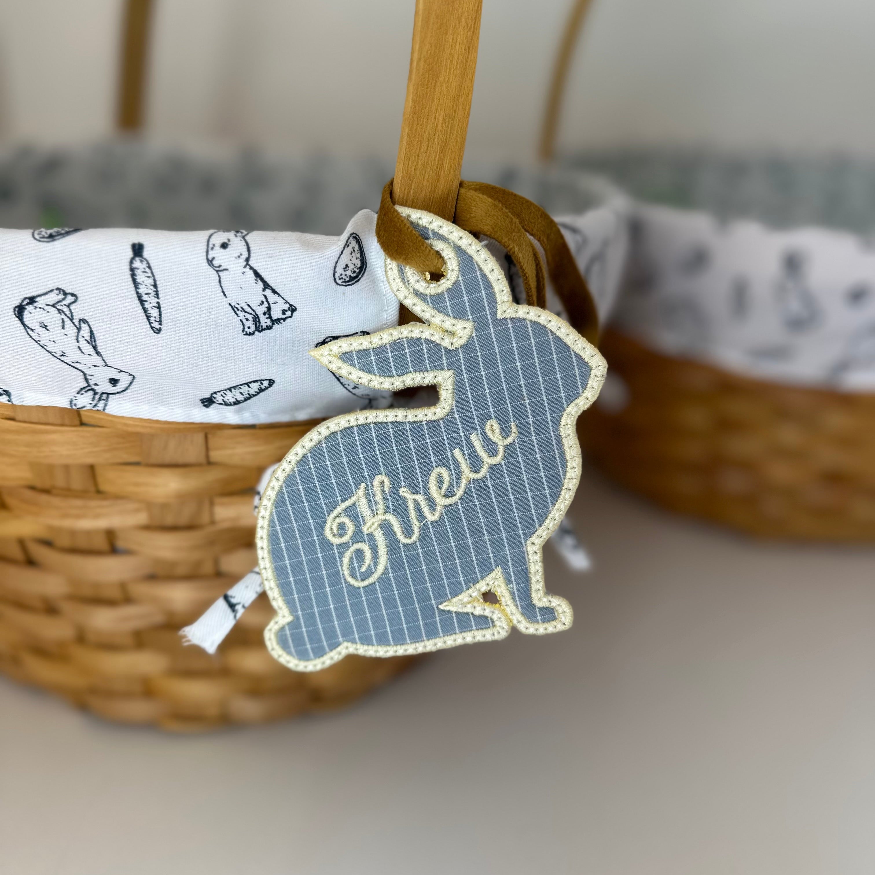 Bunny-shaped tag with &