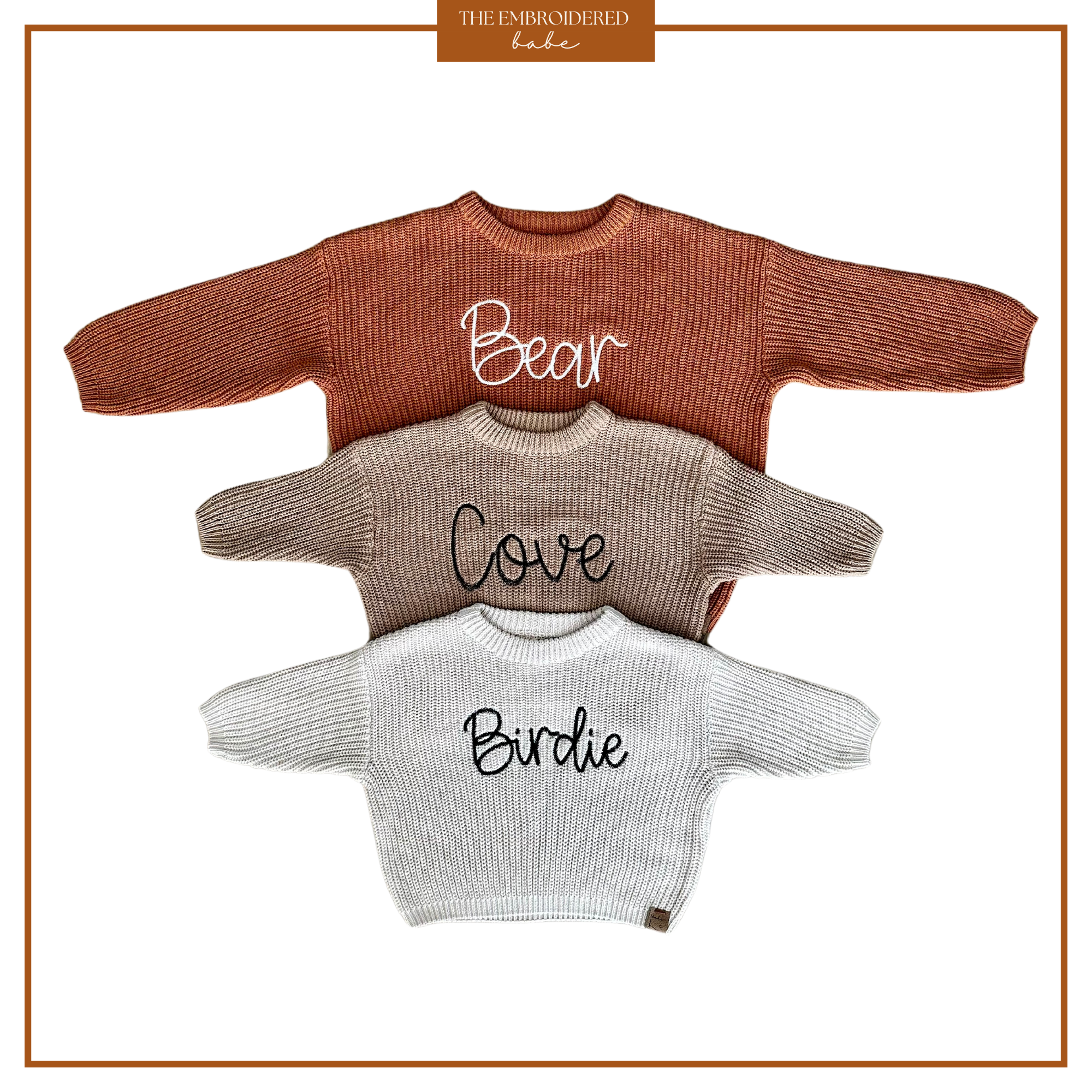 Embroidered Baby Name Sweater | Machine Embroidered