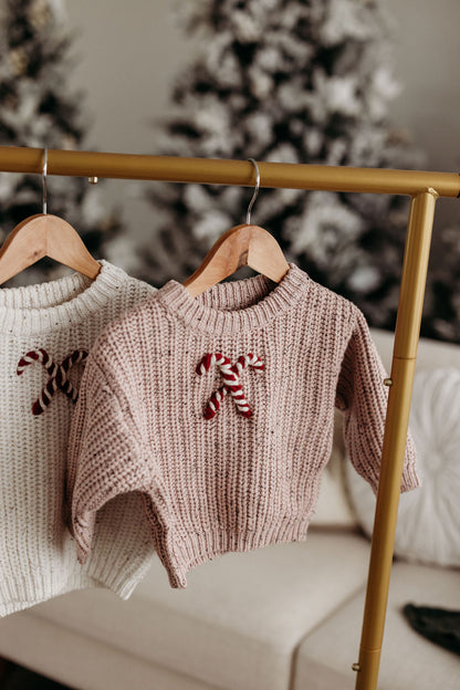 Candy Cane Sweater | Hand Embroidered