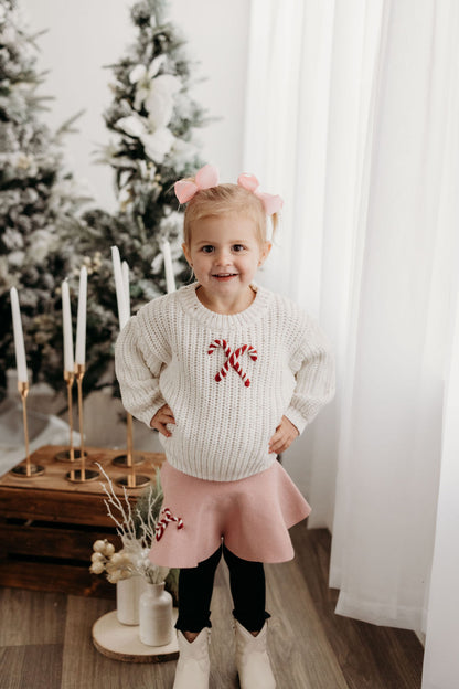 Candy Cane Sweater | Hand Embroidered