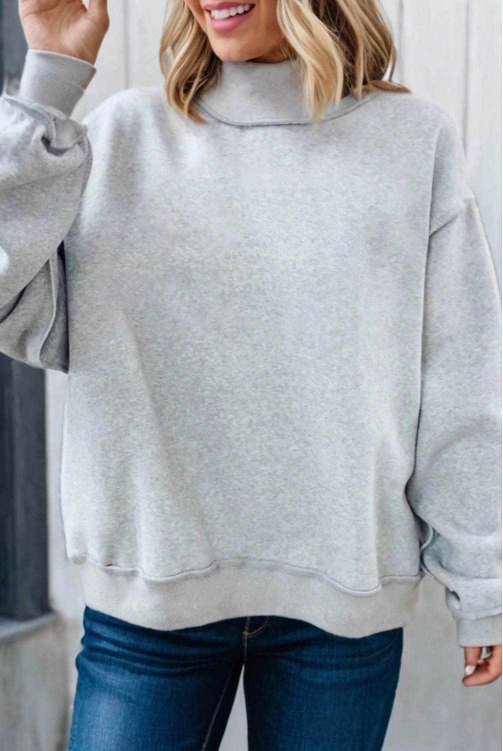 Gray Mockneck Sweatshirt