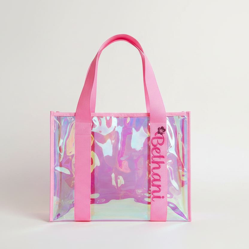 Holographic clear tote