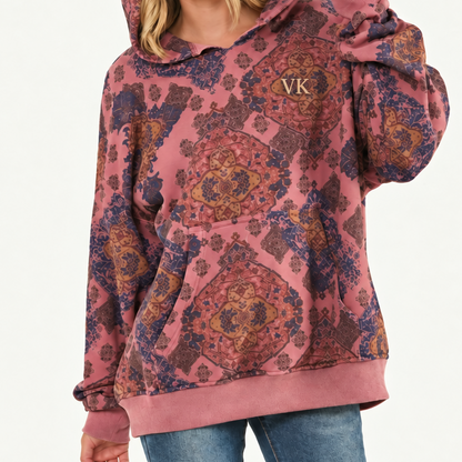 VK monogram in uppercase Georgia lettering