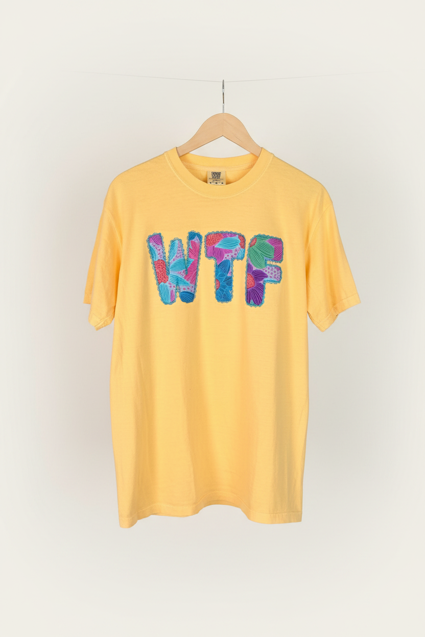 Yellow WTF Tee - Off White Background